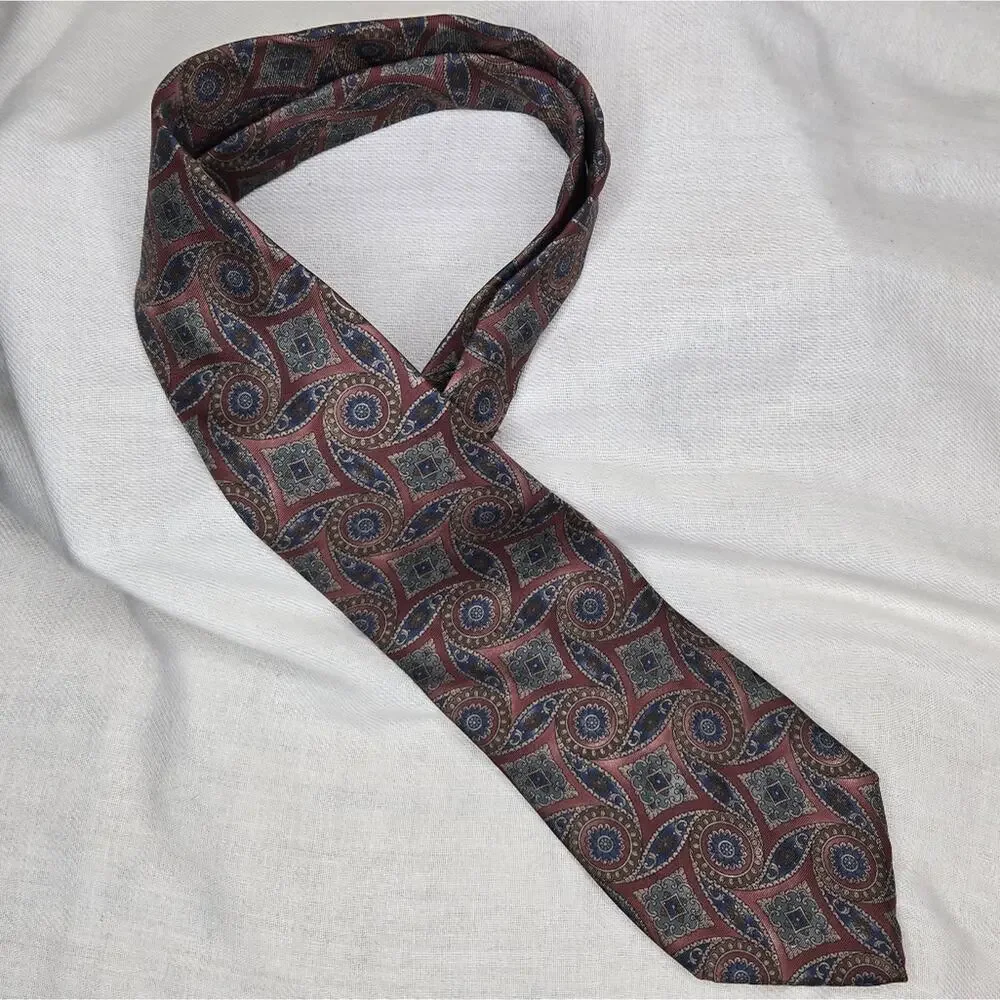 BILL BLASS Multicolor Paisley Silk Tie Classic Width